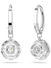 Una Drop Crystal Pierced Earrings Silver - SWAROVSKI - BALAAN 6