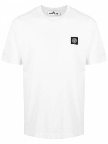 Logo Patch Short Sleeve T-Shirt Ice - STONE ISLAND - BALAAN 1