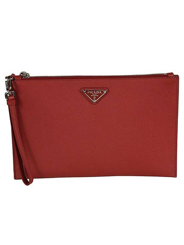 triangle logo blush bag red - PRADA - BALAAN 1