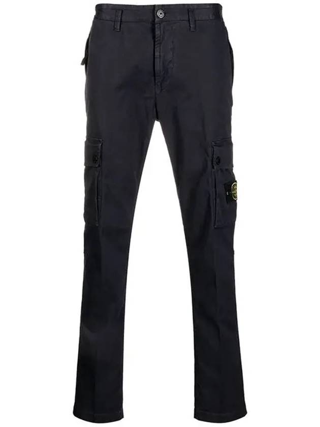 Wappen Patch Slim Fit Straight Pants Blue - STONE ISLAND - BALAAN 3