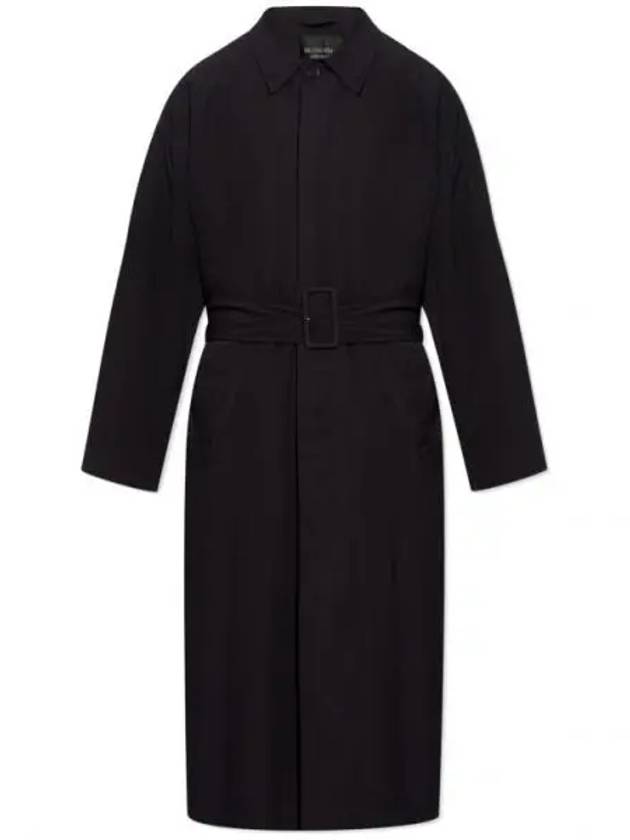 Belted Maxi Trench Coat Black - BALENCIAGA - BALAAN 2