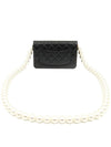 Nell black lambskin pearl strap champagne gold CC logo WOC cross bag AP1841 - CHANEL - BALAAN 3