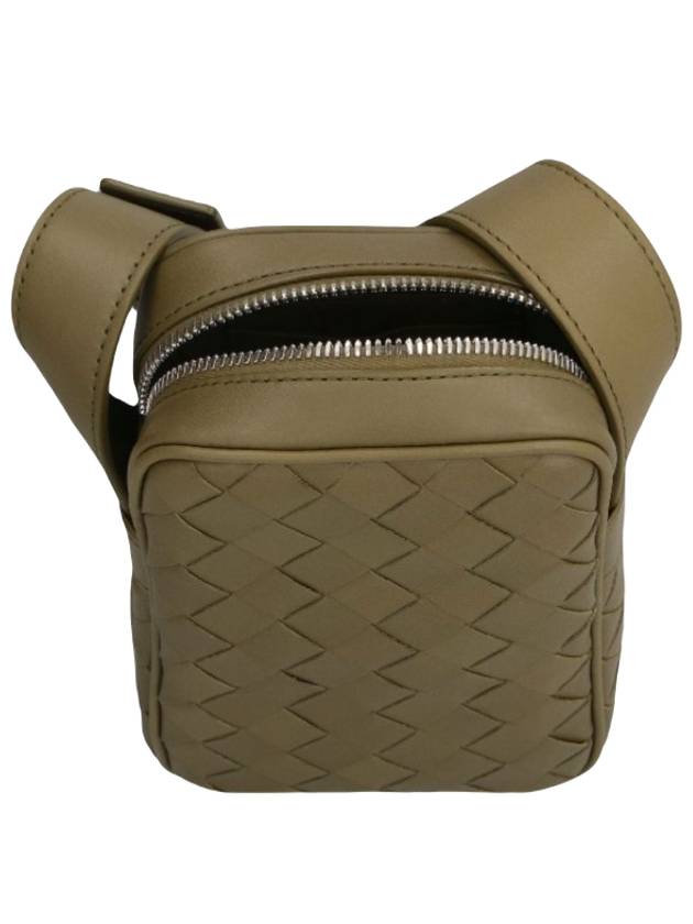 Intrecciato Rectangle Mini Cross Bag Mud - BOTTEGA VENETA - BALAAN 3