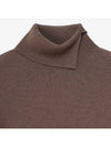 Cashmere Slit Turtleneck Brown - NOIRER FOR WOMEN - BALAAN 5