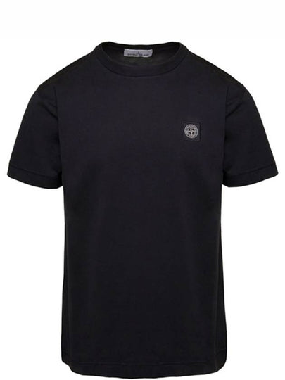 Slimfit Cotton Jersey Short Sleeve T-shirt Black - STONE ISLAND - BALAAN 2