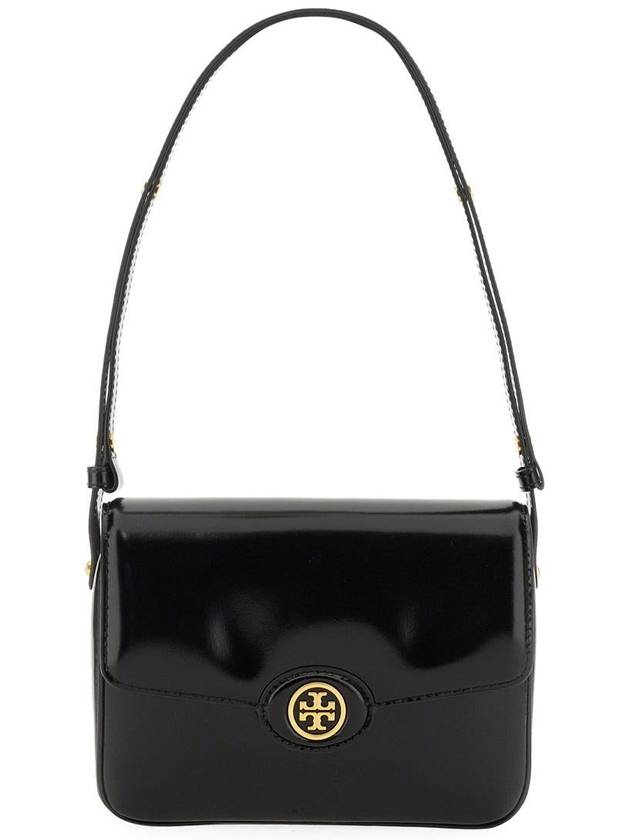 Robinson Spazzolato Convertible Logo Shoulder Bag Black - TORY BURCH - BALAAN 3