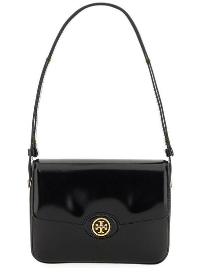 Robinson Spazzolato Convertible Logo Shoulder Bag Black - TORY BURCH - BALAAN 2