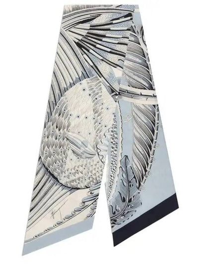 Fish Print Silk Scarf Grey - SALVATORE FERRAGAMO - BALAAN 2