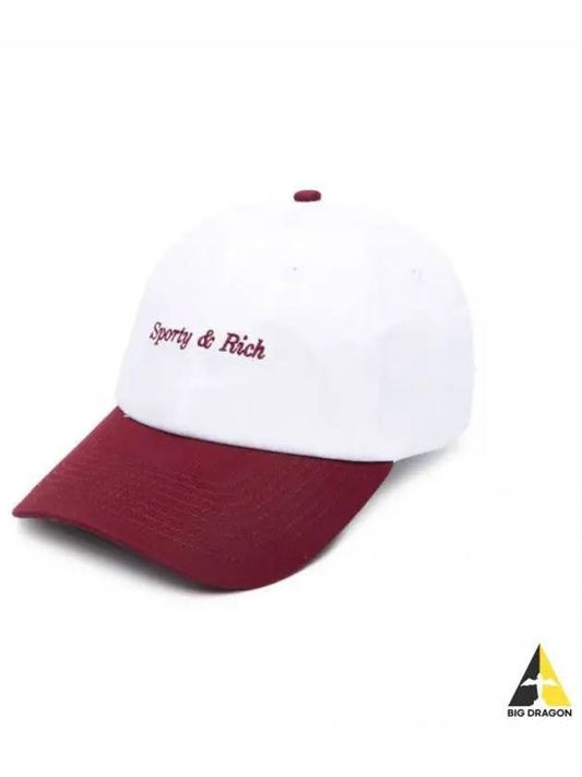 Classic Logo Hat WhiteMerlot ACAW2340WH 48 - SPORTY & RICH - BALAAN 1