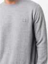 Face Patch Crew Neck Knit Top Grey Melange - ACNE STUDIOS - BALAAN 3