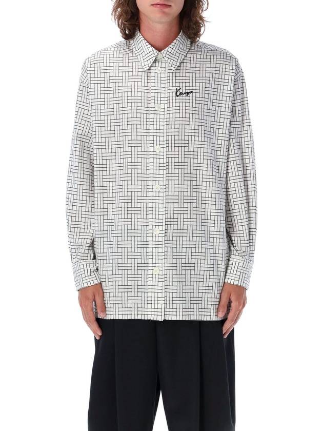 Weave Way Over s Long Sleeve Shirt White - KENZO - BALAAN 2