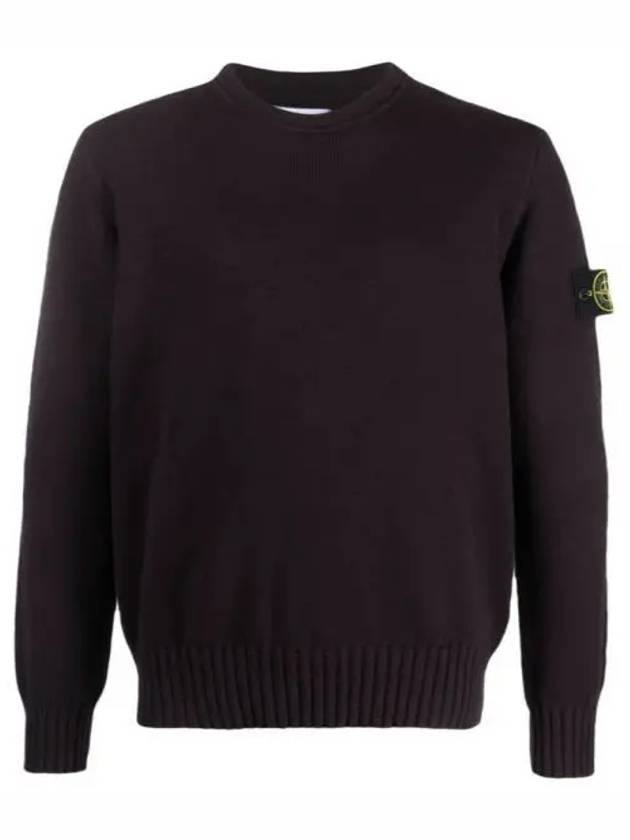 Logo Patch Knit Top Dark Burgundy - STONE ISLAND - BALAAN 2