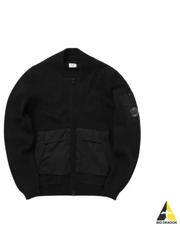 Cotton Mixed Bomber Cardigan Black - CP COMPANY - BALAAN 2