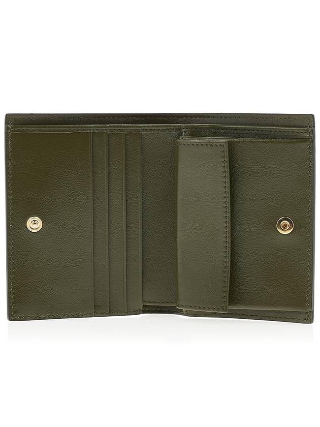 two-tone tumbled leather bifold wallet pink green - MARNI - BALAAN.