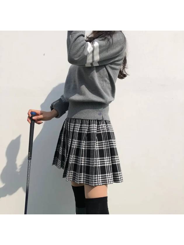 Golf Skirt Smart Check Knit Ant Waist Banding Golf Skirt Golini Golf Wear - LOLOALLOY - BALAAN 3