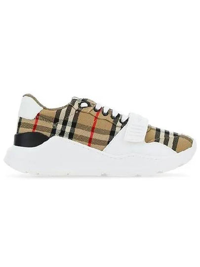 Vintage Check And Leather Sneakers White Archive Beige - BURBERRY - BALAAN 2