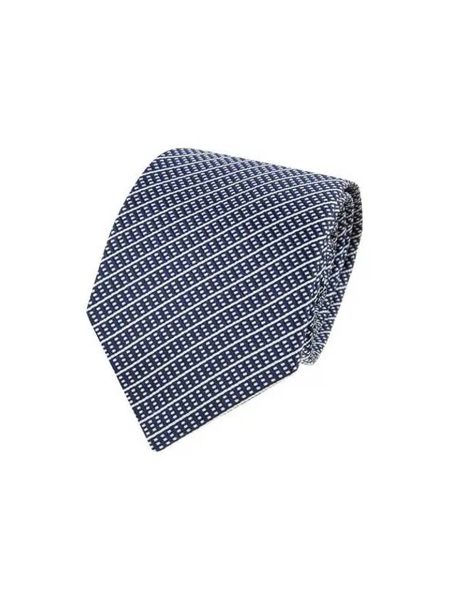 Men s Dot Striped Silk Tie Dark Blue - GIORGIO ARMANI - BALAAN 1