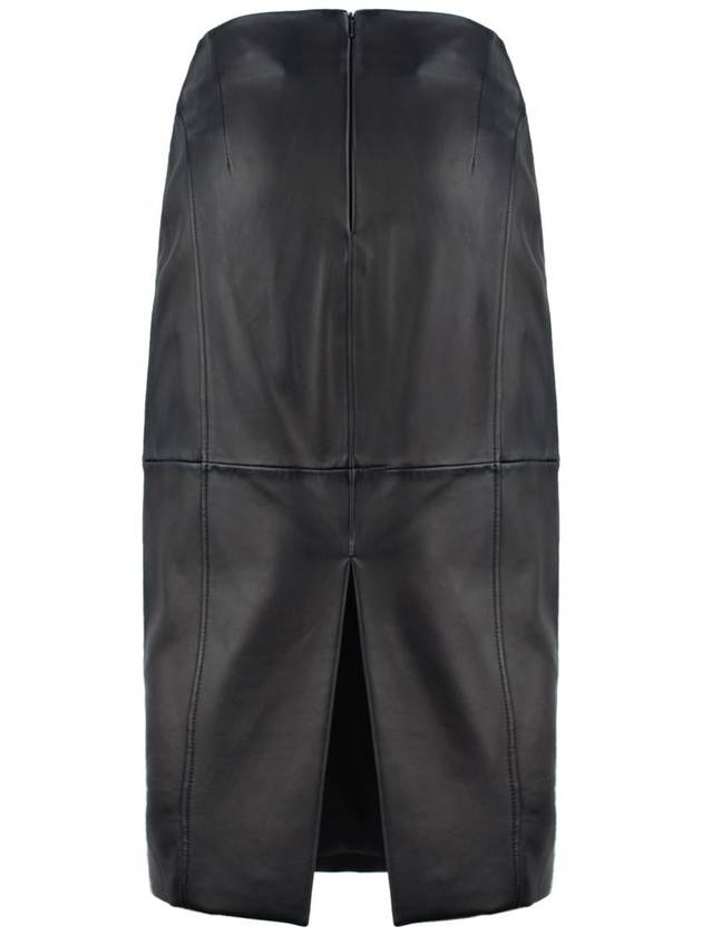 Max Mara Black Leather Skirt - MAX MARA - BALAAN 2