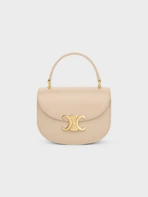 Besace Clea Triomphe Small Shiny Calfskin Tote Bag Nude - CELINE - BALAAN 2