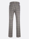 Men's Check Linen Wool Tailored Straight Pants Grey - GUCCI - BALAAN 5