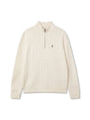 Cable Quarter Zip Knit Top Ivory - POLO RALPH LAUREN - BALAAN 1