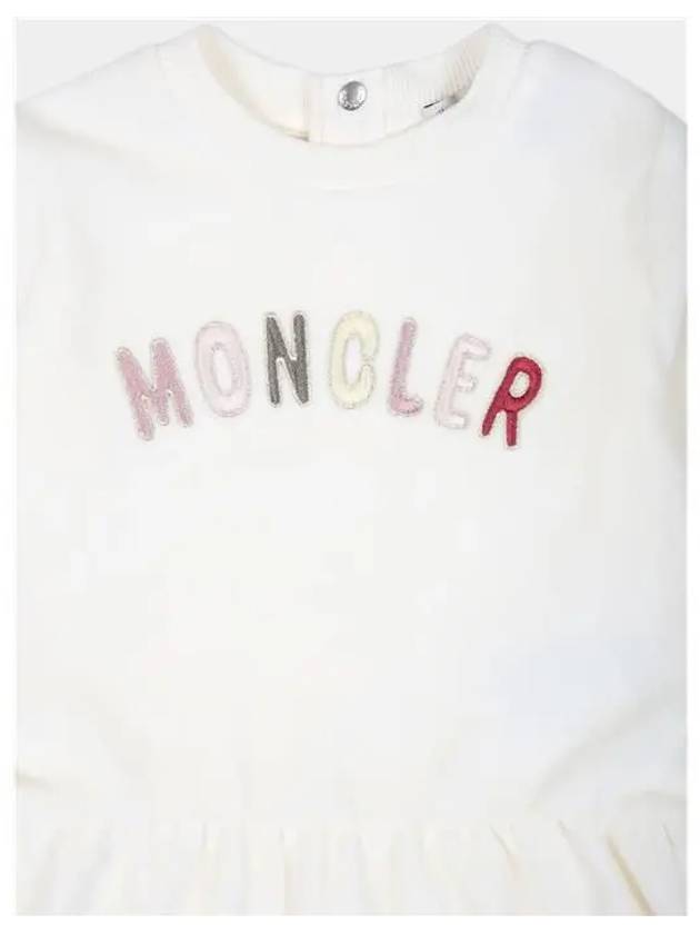 Moncler Baby Logo Dress Ivory - MONCLER - BALAAN 3