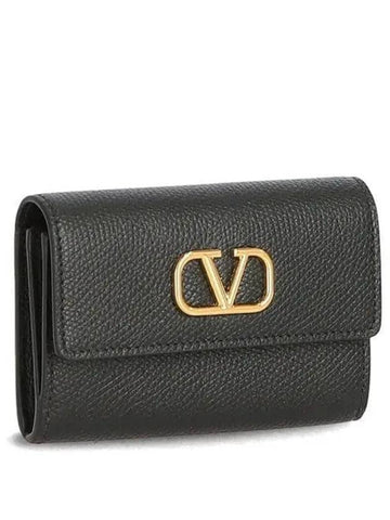 Signature V Logo 5W2P0AE6 SNP 0NO Card Wallet Business 1051021 - VALENTINO - BALAAN 1