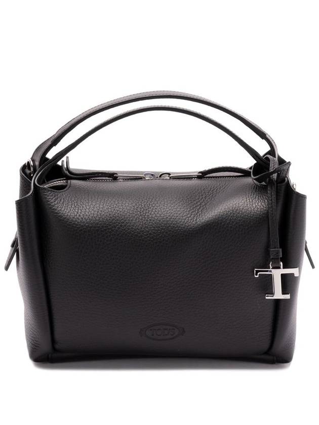 Logo Leather Mini Tote Bag Black - TOD'S - BALAAN 2