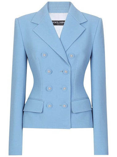 Dolce & Gabbana Light Blue Virgin Wool Blazer - DOLCE&GABBANA - BALAAN 1