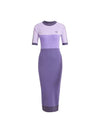 Embroidered Logo Knitted Midi Dress Purple - ADIDAS - BALAAN 1