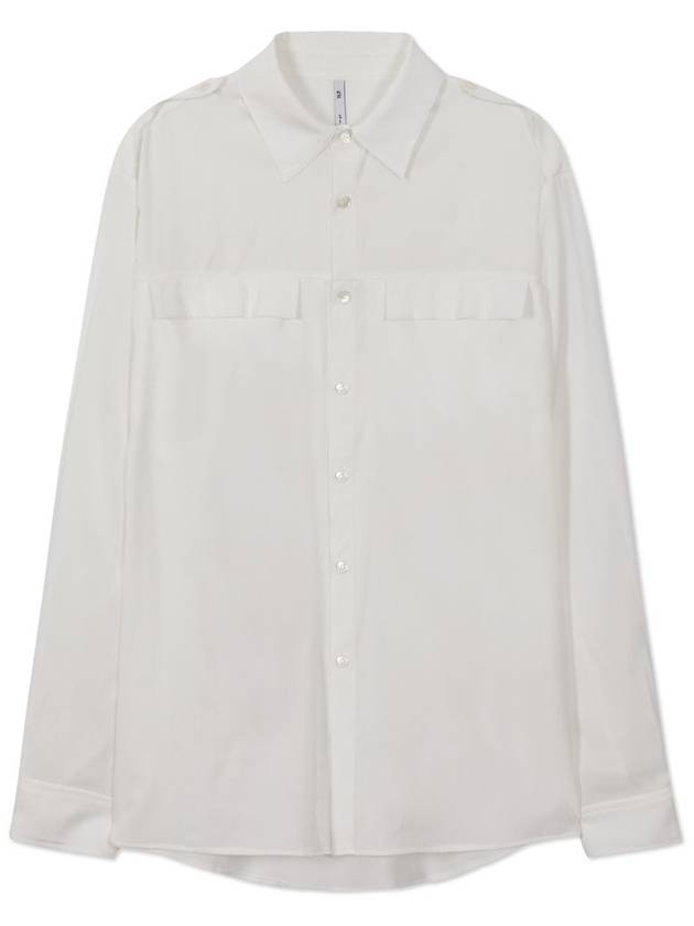 Neutral Silky Rayon Military Shirt WHITE - WEST GRAND BOULEVARD - BALAAN 2