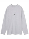 Micro Logo Print Long Sleeve T-Shirt Grey - MSGM - BALAAN 2