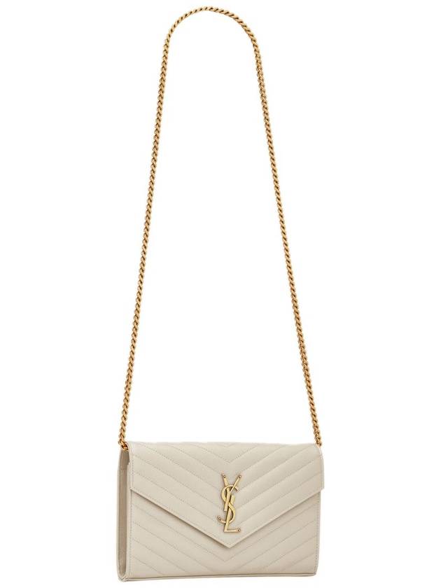 Monogram Matelasse Chain Shoulder Bag White - SAINT LAURENT - BALAAN 6