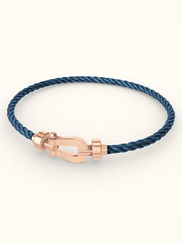 Posten bracelet medium pink gold blue jeans 0B0072 6B1067 - FRED - BALAAN 1