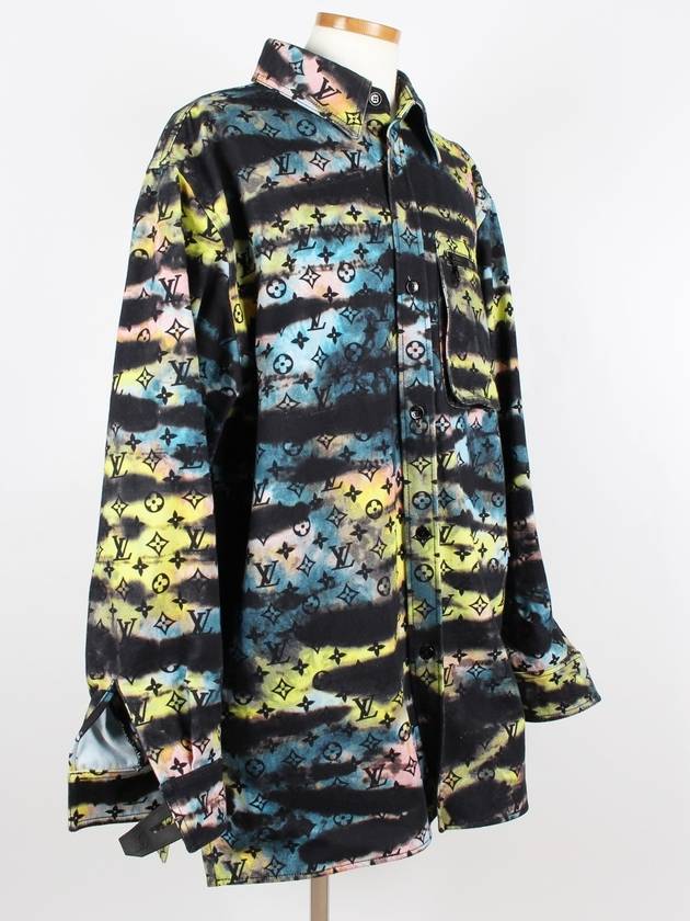 PRINTED MONOGRAM TIE DYE DENIM SHIRT XXL - LOUIS VUITTON - BALAAN 4