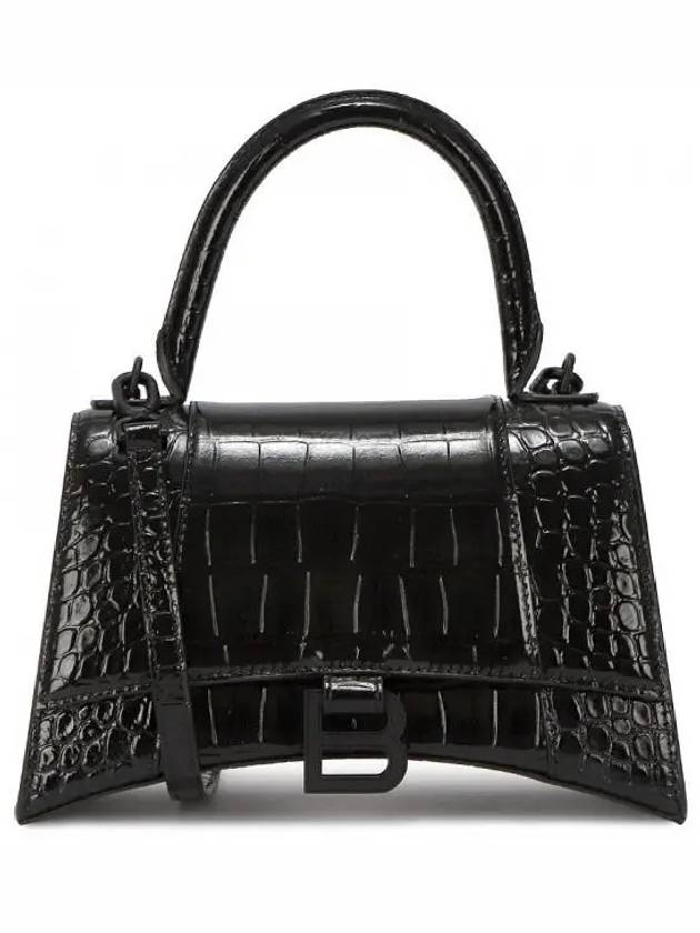 Hourglass Crocodile Embossed Small Tote Bag Black - BALENCIAGA - BALAAN 2