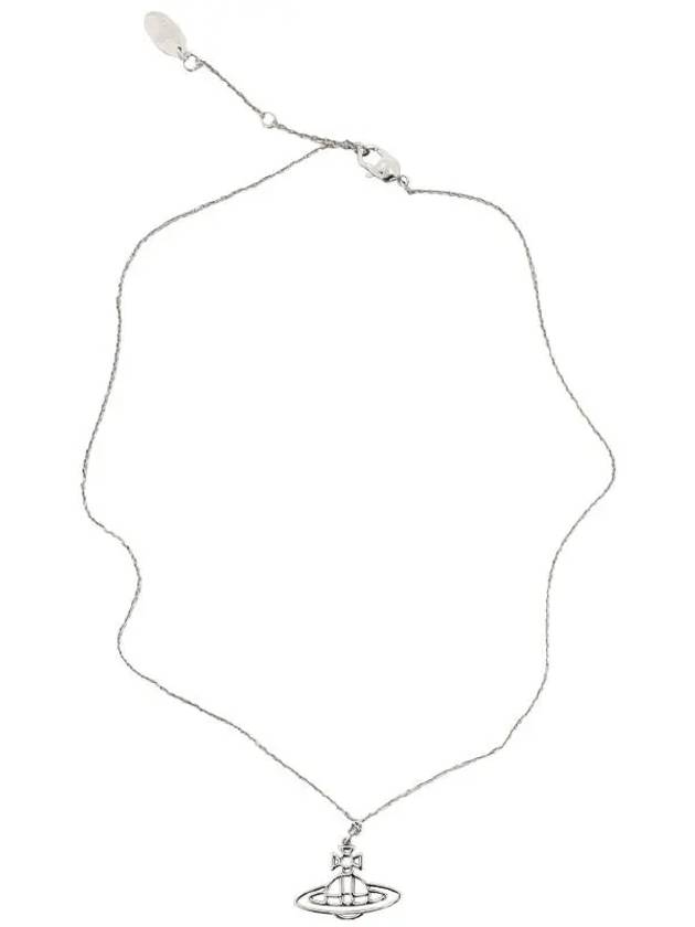 Women's Thin Line Short Flat ORB Pendant Necklace Silver - VIVIENNE WESTWOOD - BALAAN 4