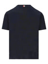 Men's Medium Weight Jersey Tipped Pocket Crewneck Short Short Sleeve T-Shirt Navy - THOM BROWNE - BALAAN 3