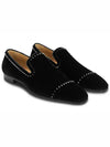 studded velvet loafers black - CHRISTIAN LOUBOUTIN - BALAAN.