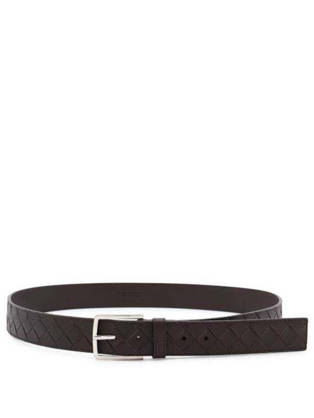 Intrecciato Leather Belt Dark Brown - BOTTEGA VENETA - BALAAN 2