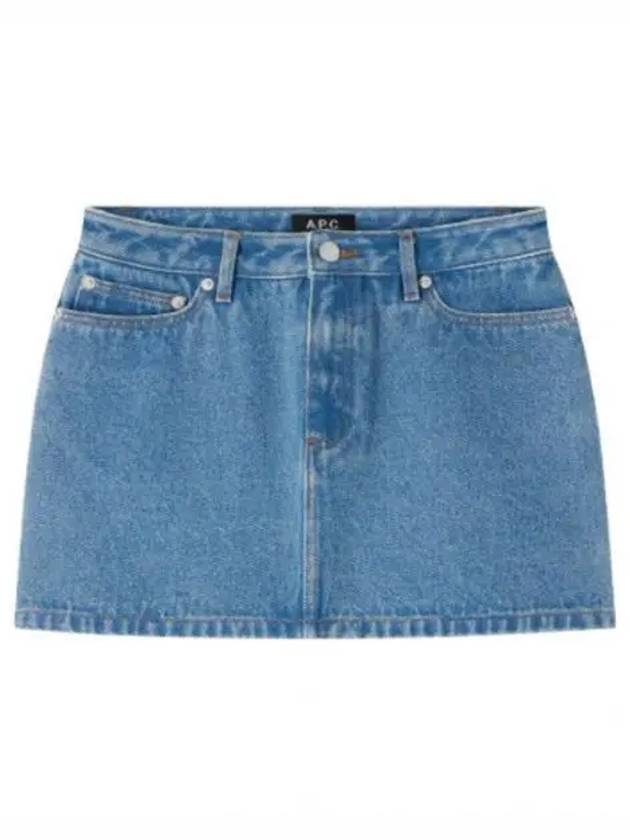 Women's Mini-Jupe Denim H-Line Skirt Blue - A.P.C. - BALAAN 2