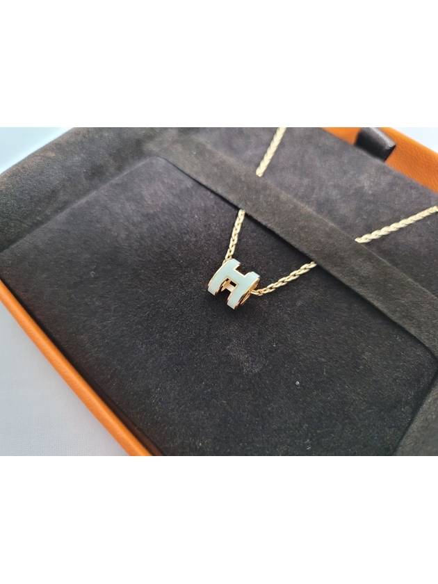 Mini Pop H Pendant Rose Gold & Blanc - HERMES - BALAAN 4