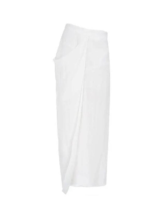 Women s Draped Linen Skirt White 271151 - EMPORIO ARMANI - BALAAN 1