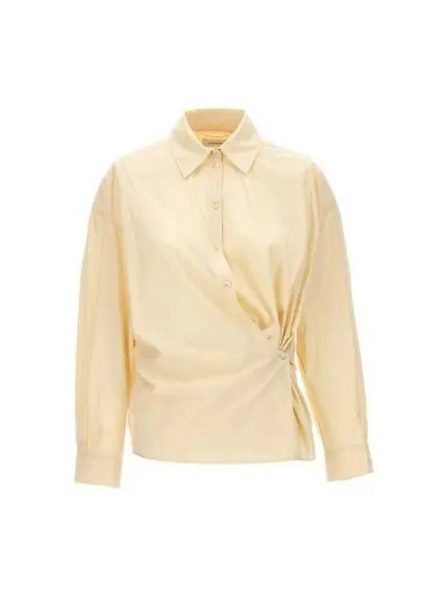 Dry Silk Straight Collar Twist Shirt Cream - LEMAIRE - BALAAN 2