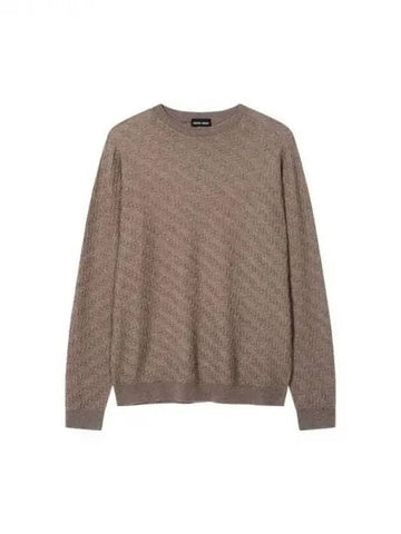 Men s Multi Cable Whole Garment Knit Dark Brown 270877 - GIORGIO ARMANI - BALAAN 1