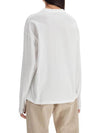 Logo Embroidered Cotton Long Sleeve T-shirt White - MIU MIU - BALAAN 4