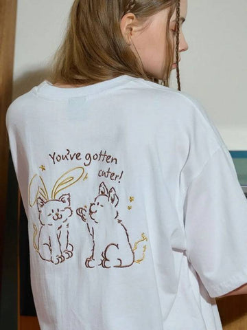 Bunny Cat Short Sleeve T-Shirt White - CPGN STUDIO - BALAAN 1