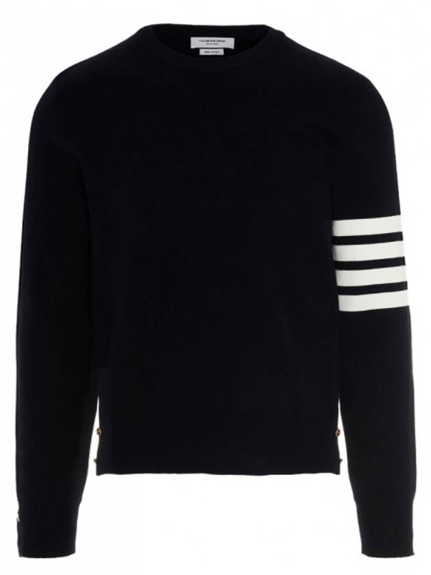 4 Bar Armband Milano Stitch Knit Top Navy - THOM BROWNE - BALAAN 2