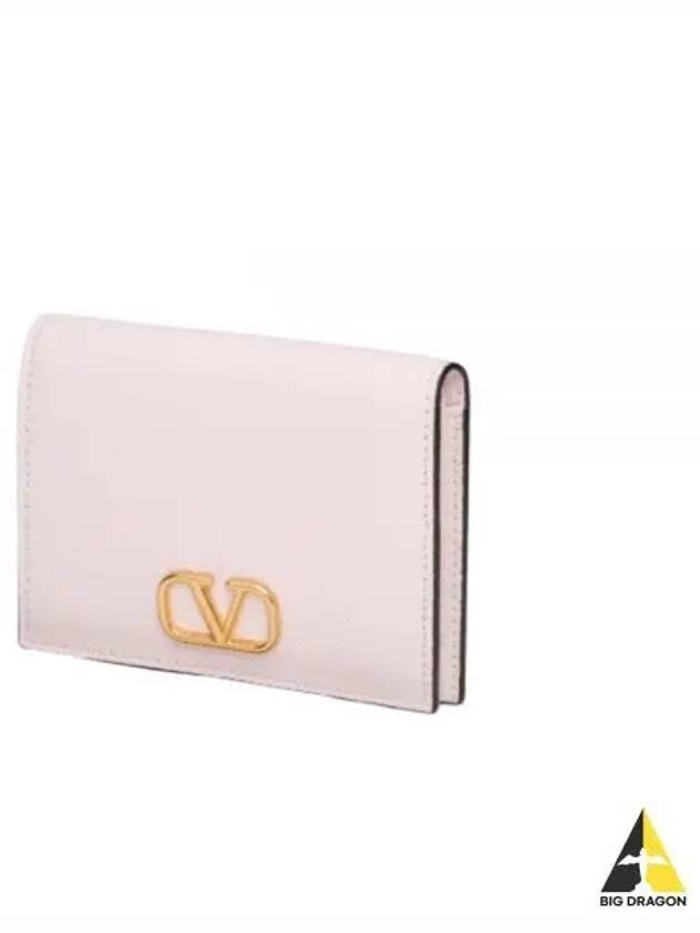 24 4W0P0R39 SNP Y9U 4W2P0R39 V logo signature half wallet - VALENTINO - BALAAN 1