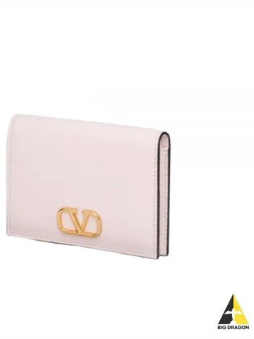 24 4W0P0R39 SNP Y9U 4W2P0R39 V logo signature half wallet - VALENTINO - BALAAN 1